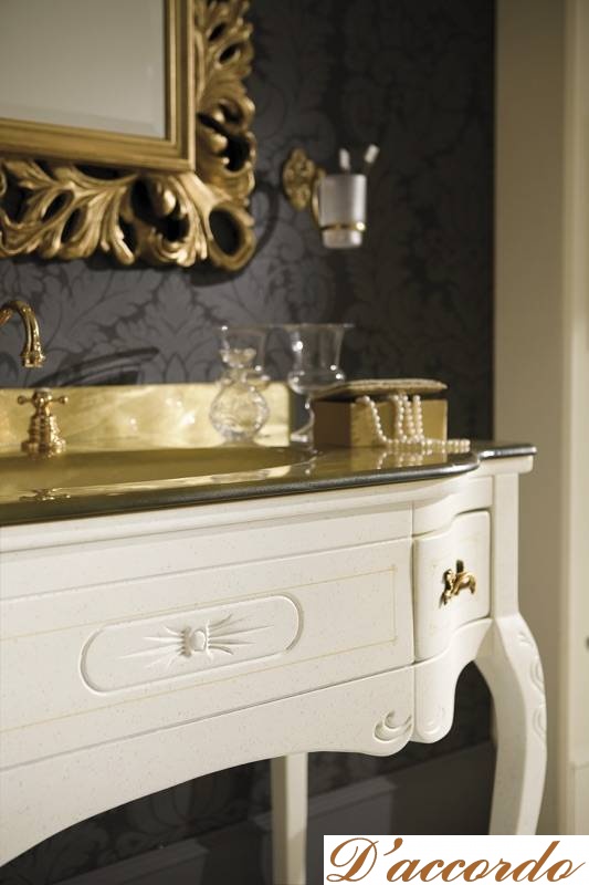 картинка Мебель для ванной комнаты напольная с раковиной-консолью, коллекция Versailles от магазина D'accordo